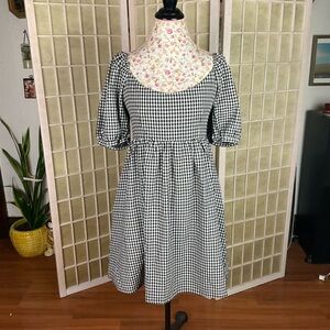 Tuckernuck Pomander Palace Abigail Gingham Puff Sleeve Mini Dress Size M